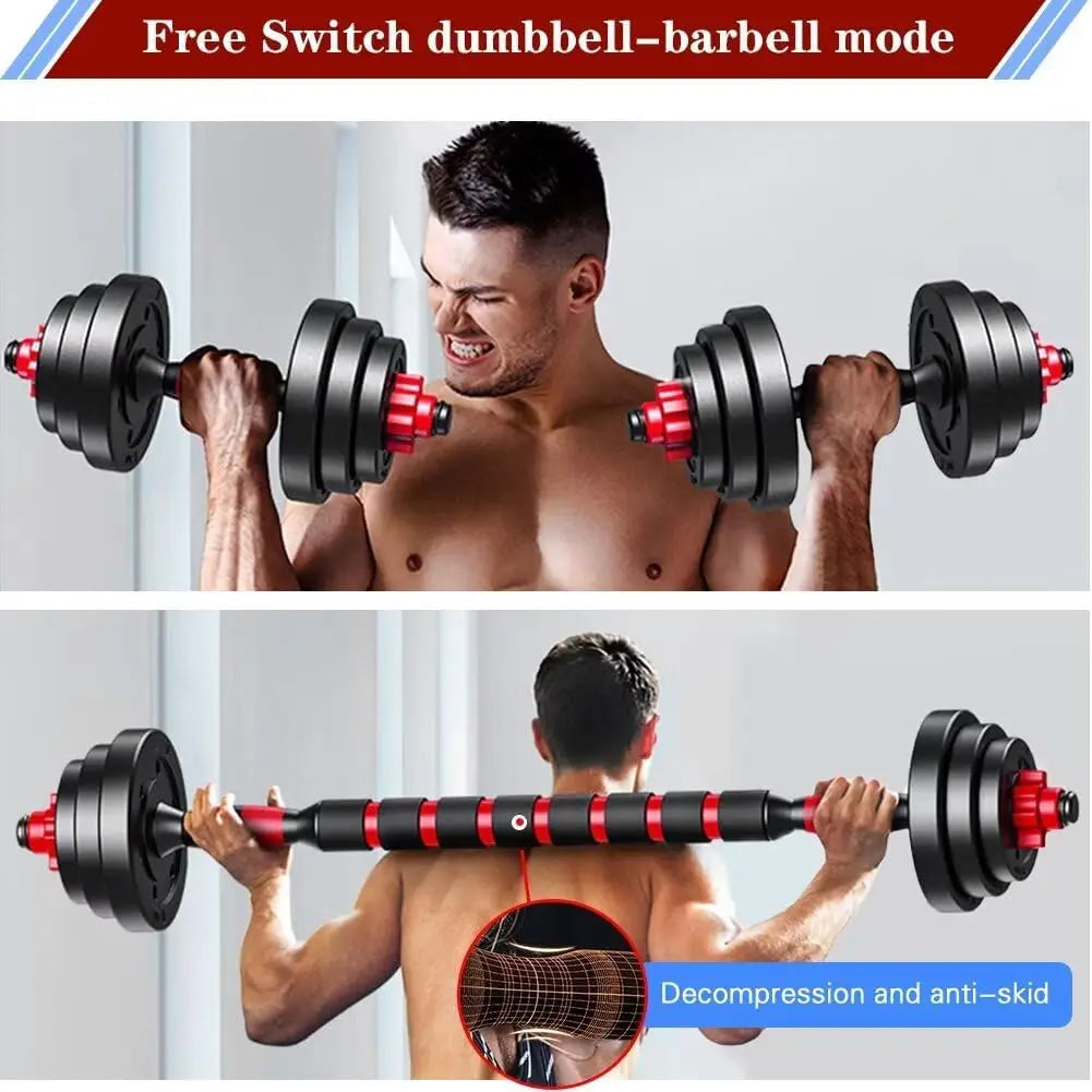 2-In-1 Adjustable Dumbbell and Barbell Set for Home Fitness
