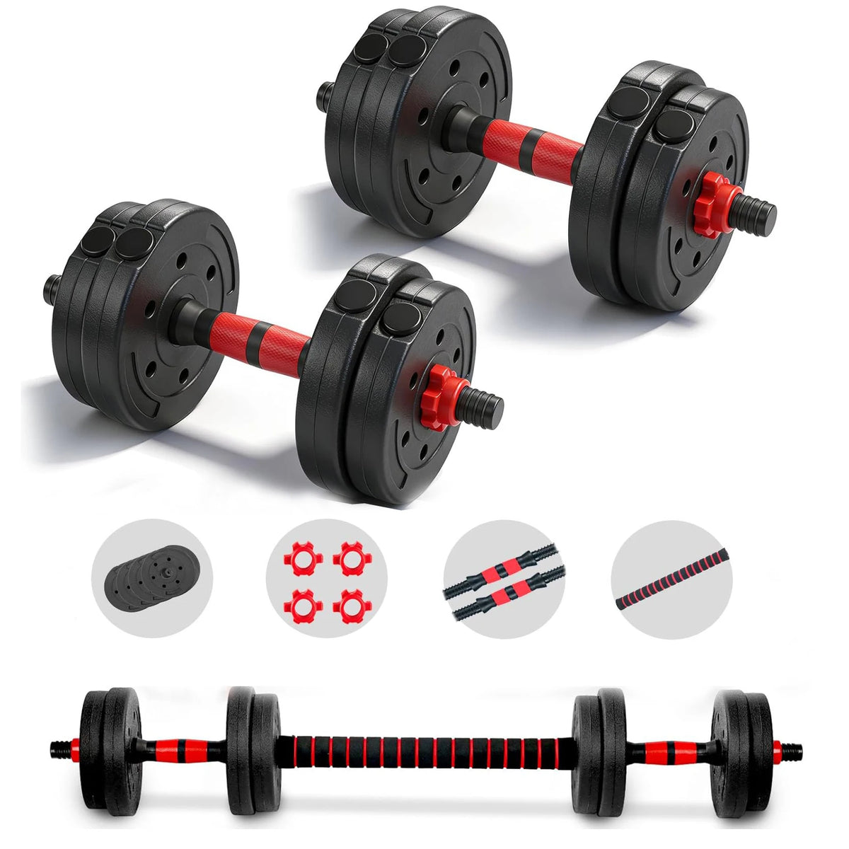 2-In-1 Adjustable Dumbbell and Barbell Set for Home Fitness