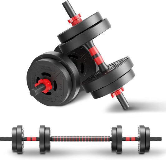 2-In-1 Adjustable Dumbbell and Barbell Set for Home Fitness