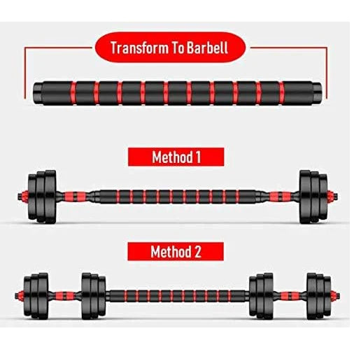 2-In-1 Adjustable Dumbbell and Barbell Set for Home Fitness