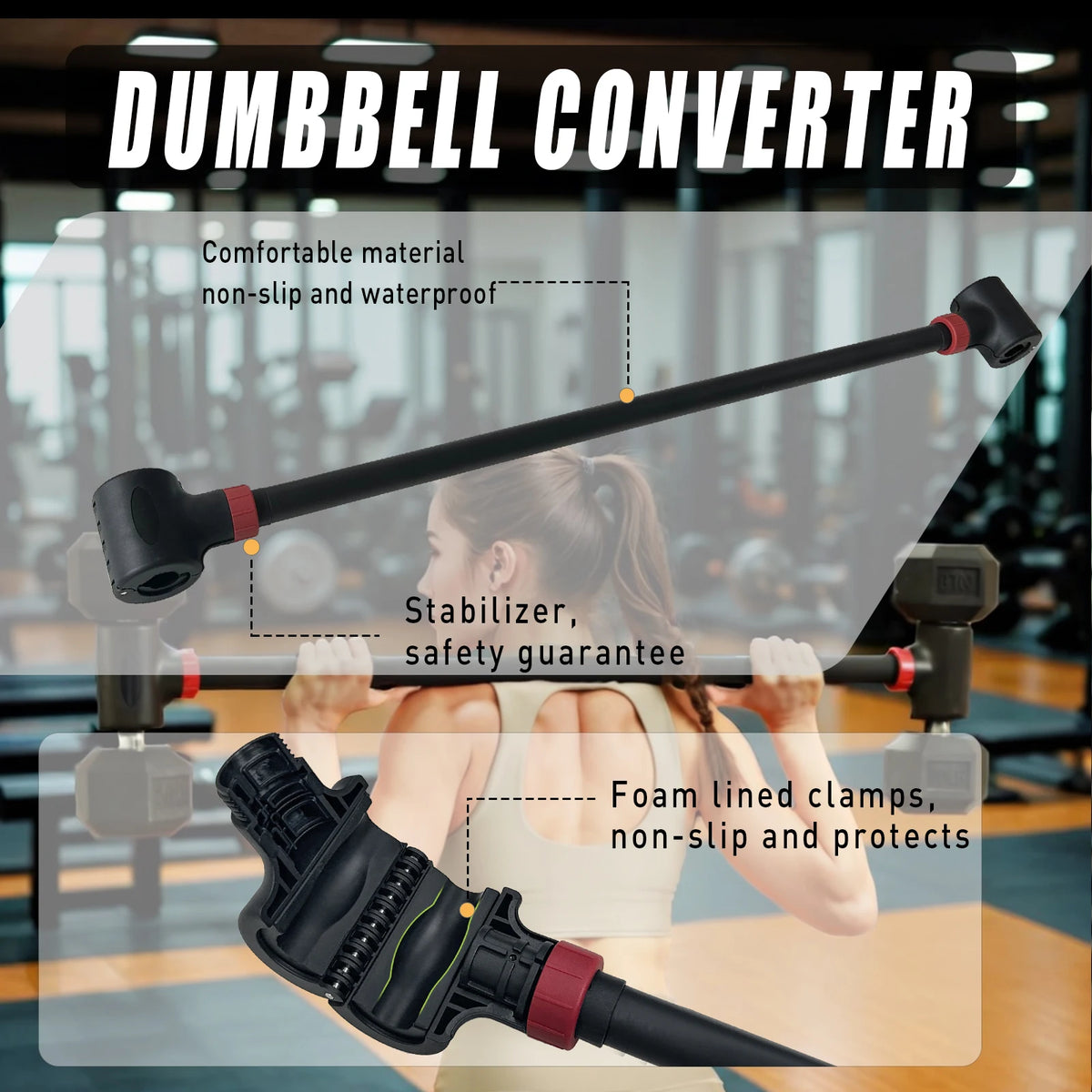 MARSAFIT Adjustable Dumbbell Converter Barbell Set and Kettlebell
