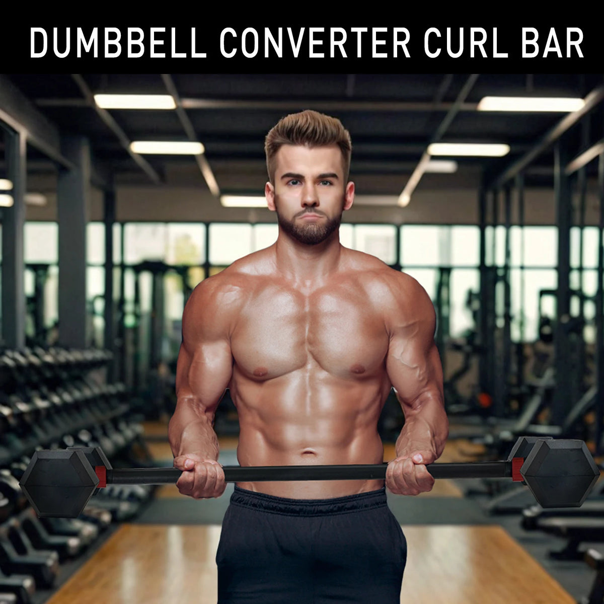 MARSAFIT Adjustable Dumbbell Converter Barbell Set and Kettlebell
